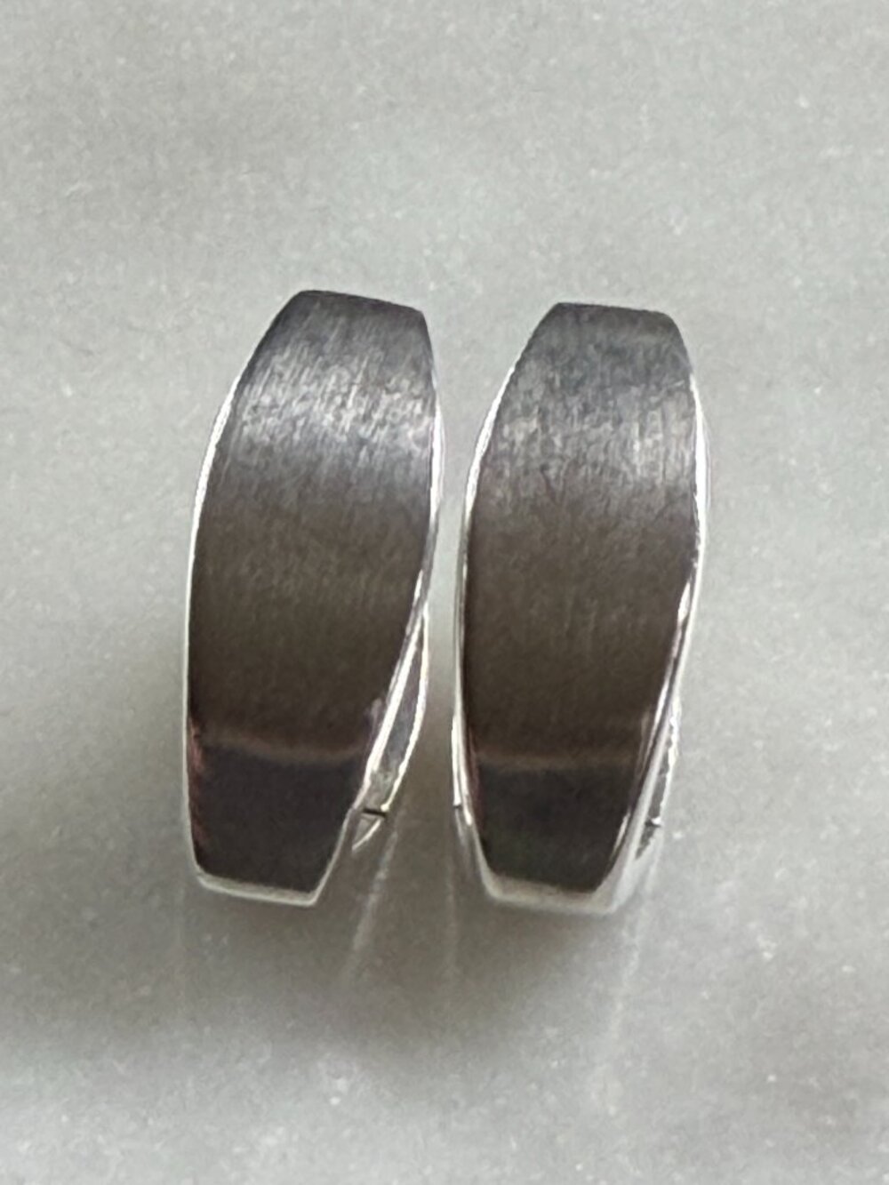 Sterling Silver 925 Modern Curved Hoop Earrings
